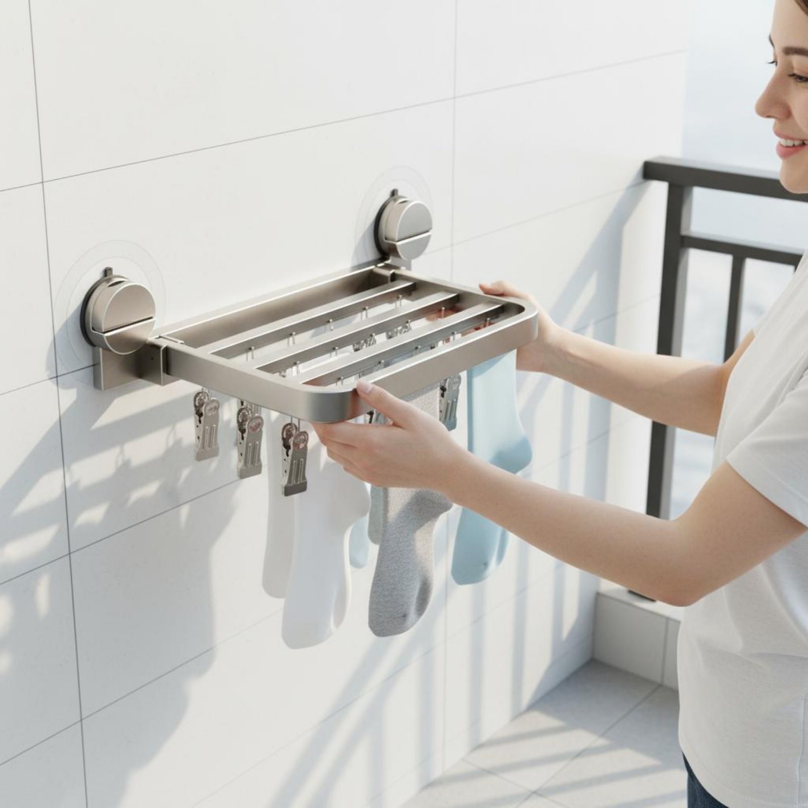 Laundry - Multi-Clamp Laundry Hanger Windproof Suction Cup