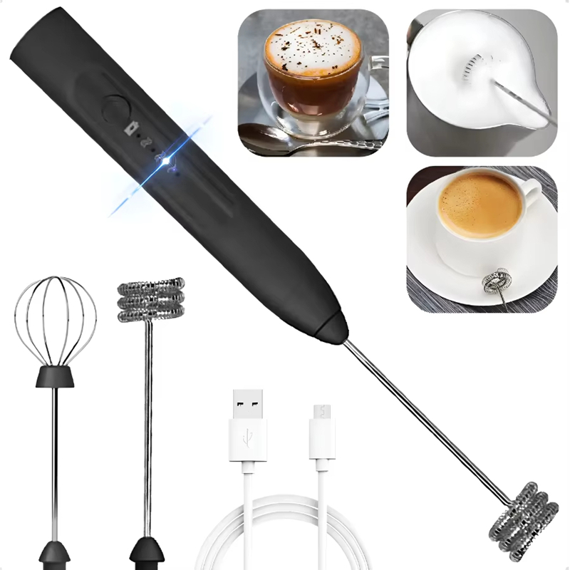 1pc Rechargeable Handheld Elec - Electric Milk Frother Handheld recension och pris