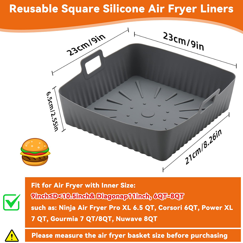 Large 23cm Air Fryer Silicone  - Air Fryer Silicone Pot Liner recension och pris