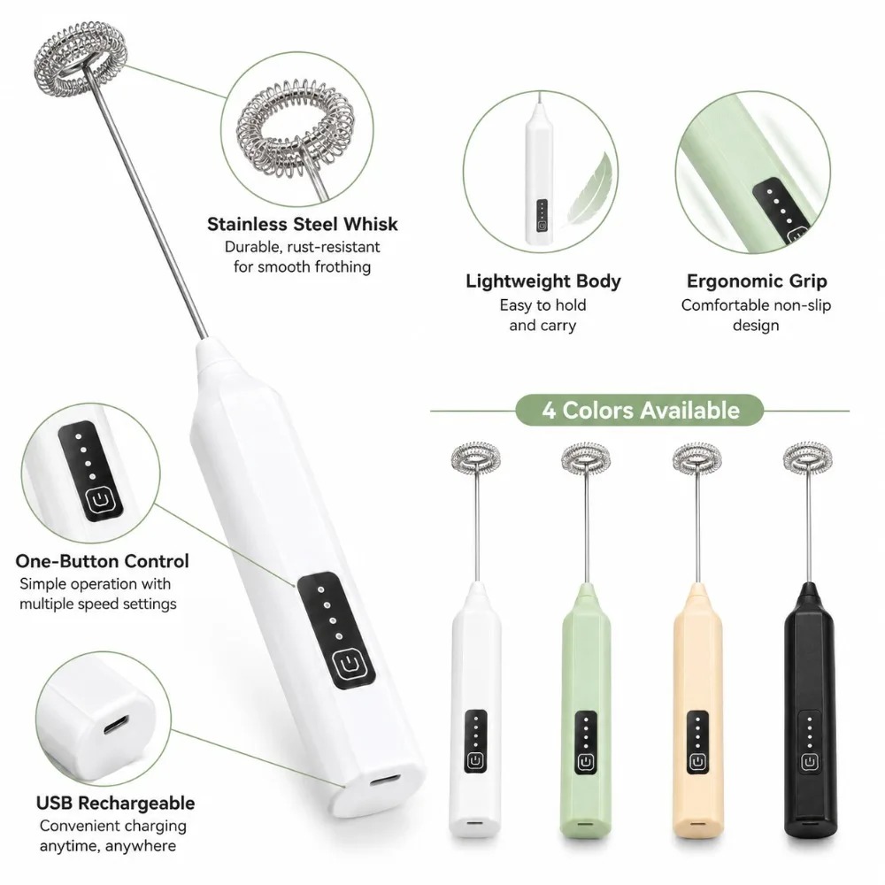 Milk Frother and Egg Beater El - Electric Milk Frother Handheld recension och pris