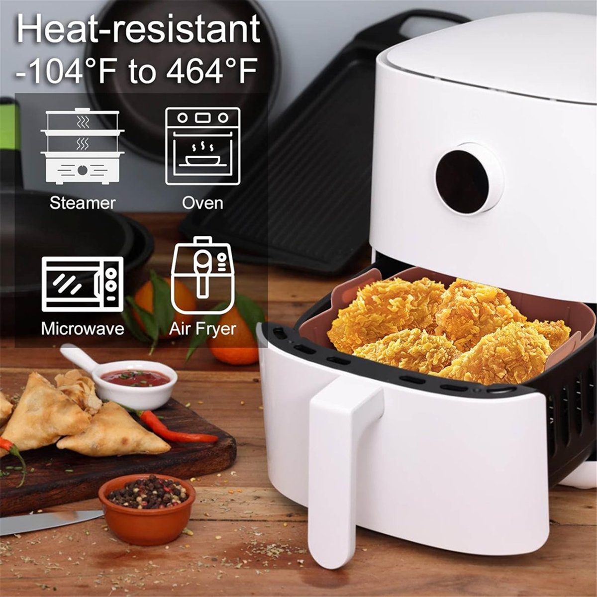 M10K 3Pcs Air Fryer Silicone L - Air Fryer Silicone Pot Liner recension och pris