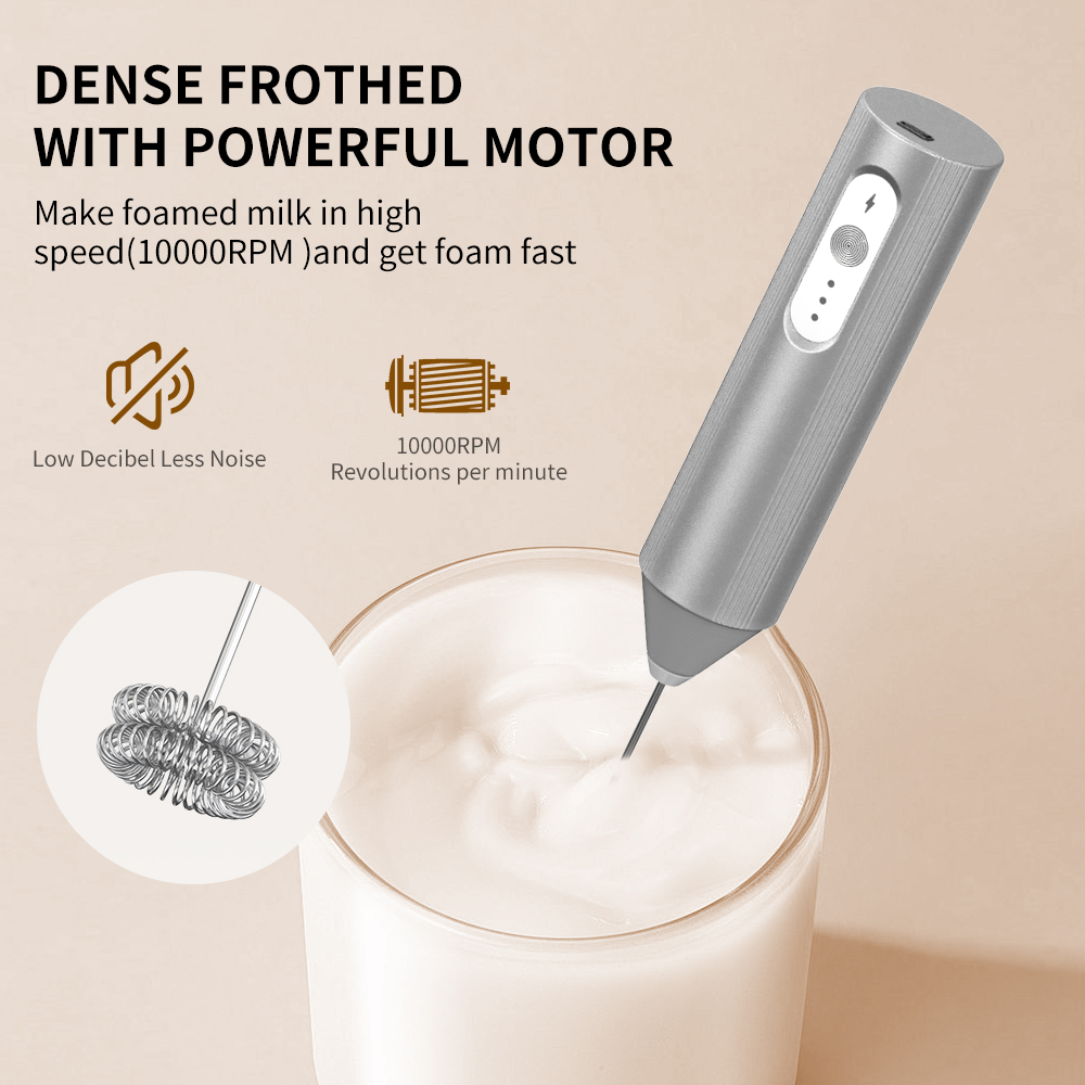 Cliton Electroplated Silver US - Electric Milk Frother Handheld recension och pris