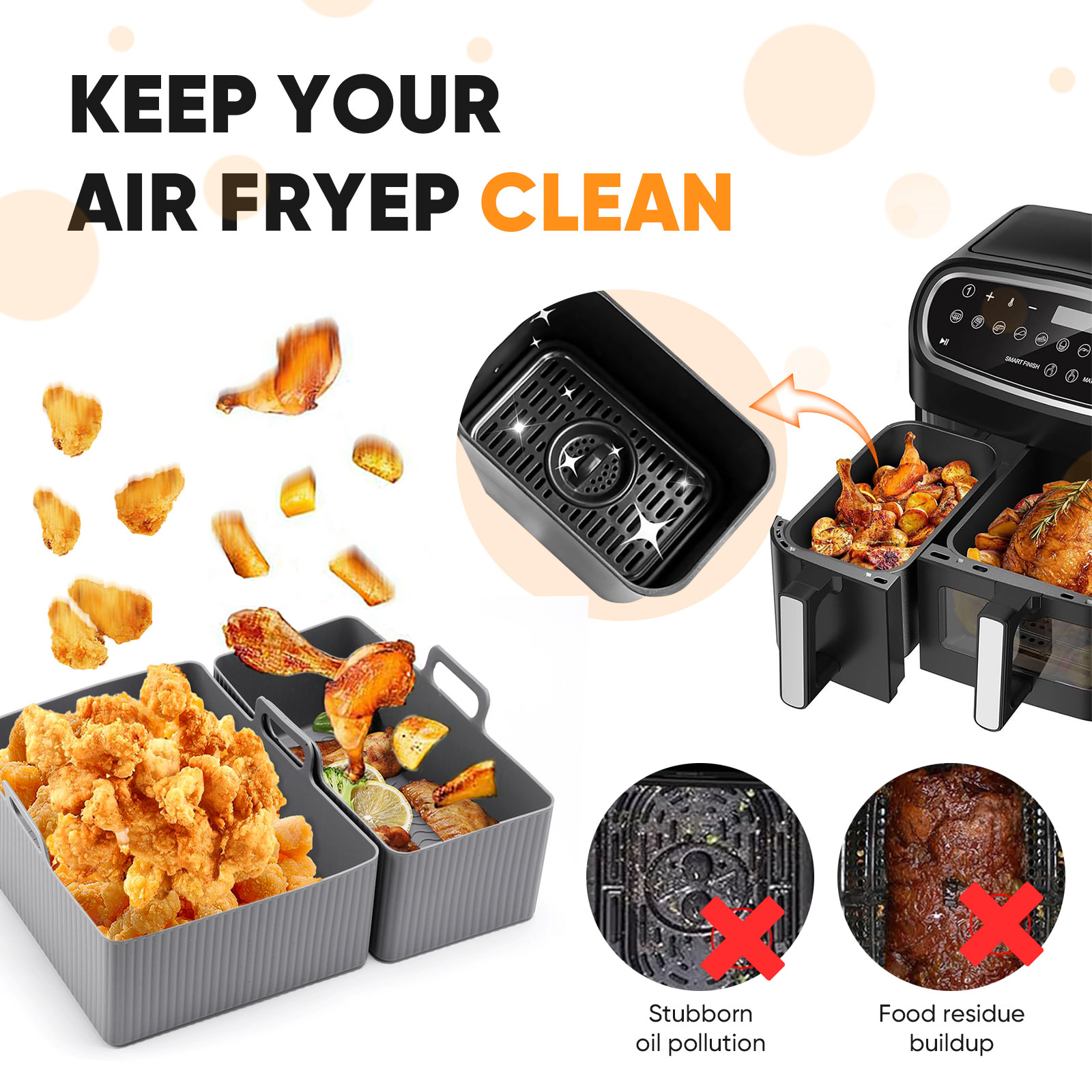 2pcs Set Silicone Air Fryer Ma - Air Fryer Silicone Pot Liner recension och pris